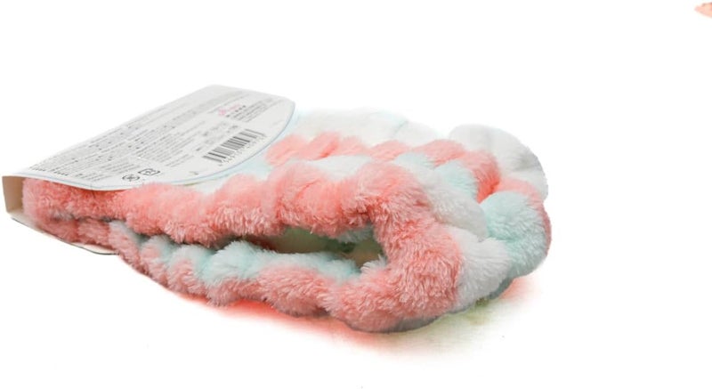 Daiso Fluffy Hair Turban Stripe - Assorted Green/White - Image 3